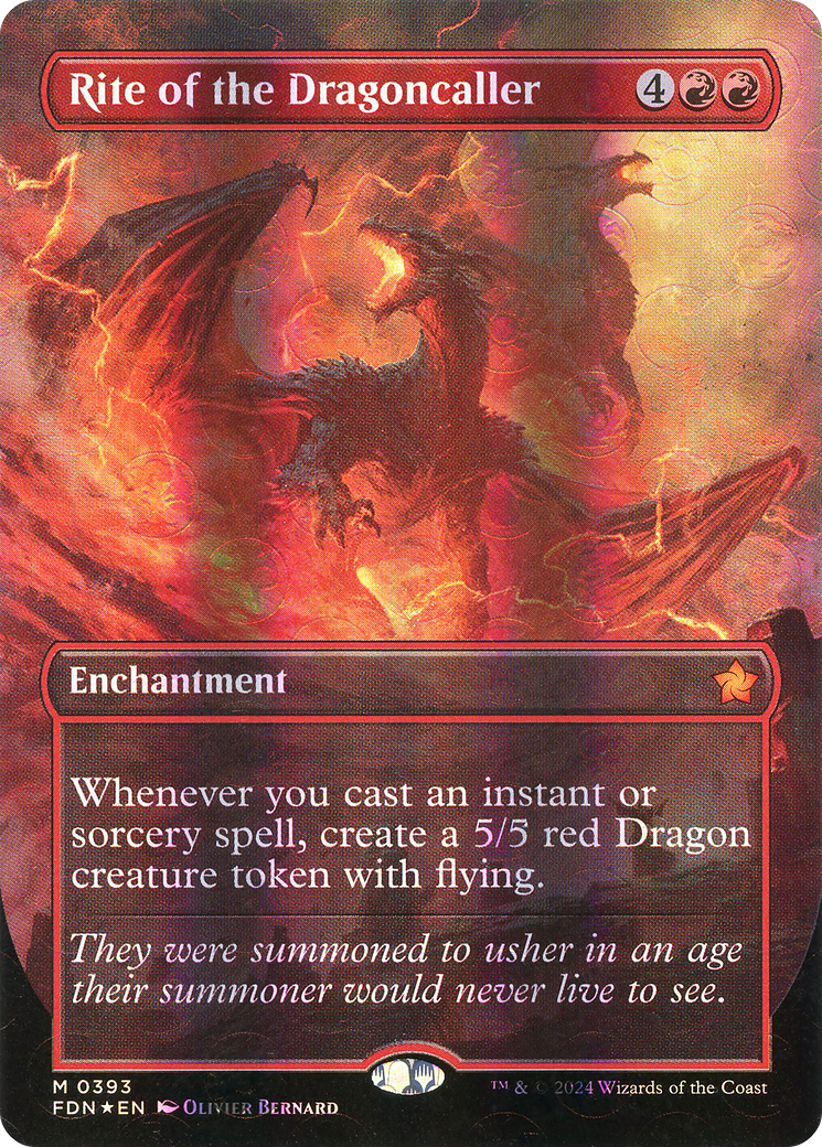 Rite of the Dragoncaller (FDN-393) [Foundations] (Borderless) Foil