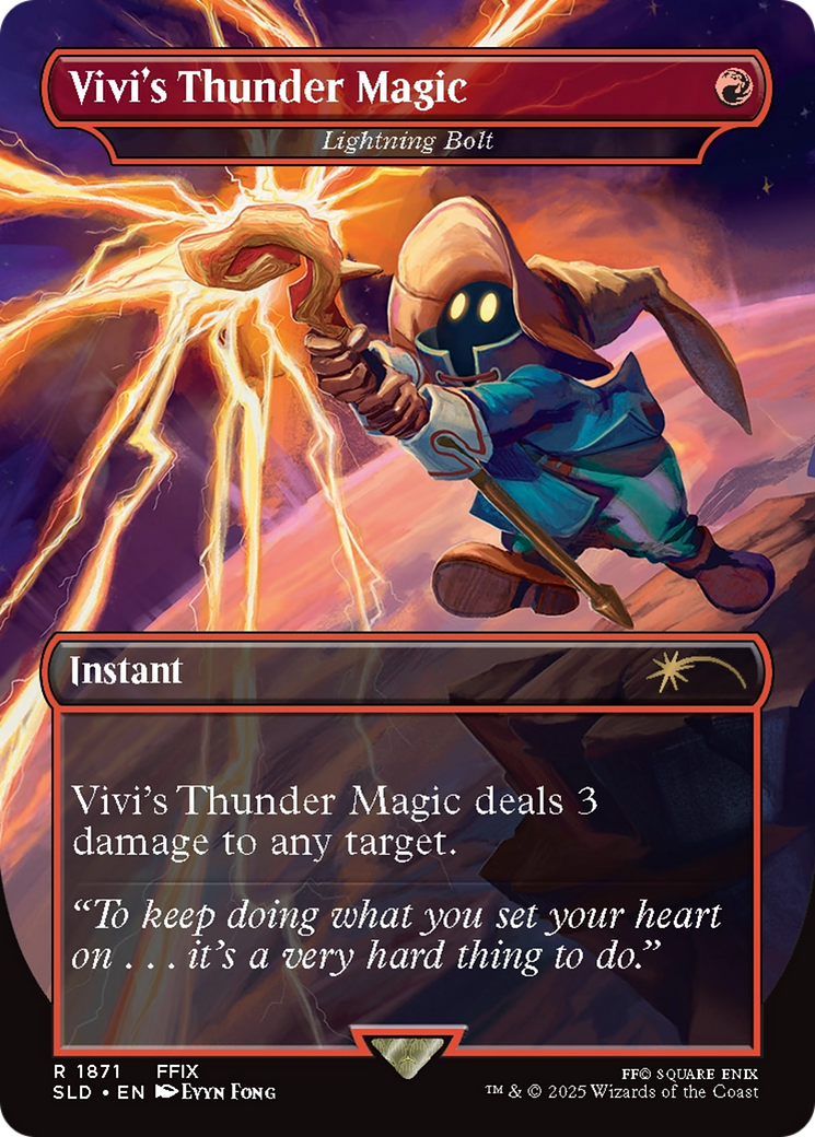 Lightning Bolt (SLD-1871) [Secret Lair Drop] / Vivi's Thunder Magic (Borderless)
