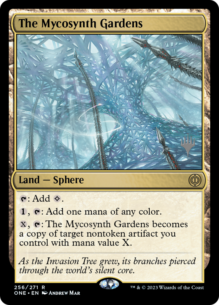 The Mycosynth Gardens (PPONE-256P) [Phyrexia: All Will Be One Promos]