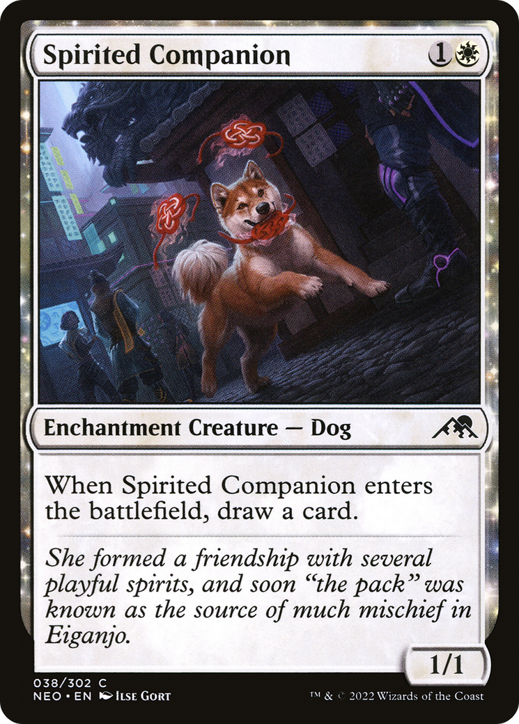 Spirited Companion (NEO-038) [Kamigawa: Neon Dynasty] Foil