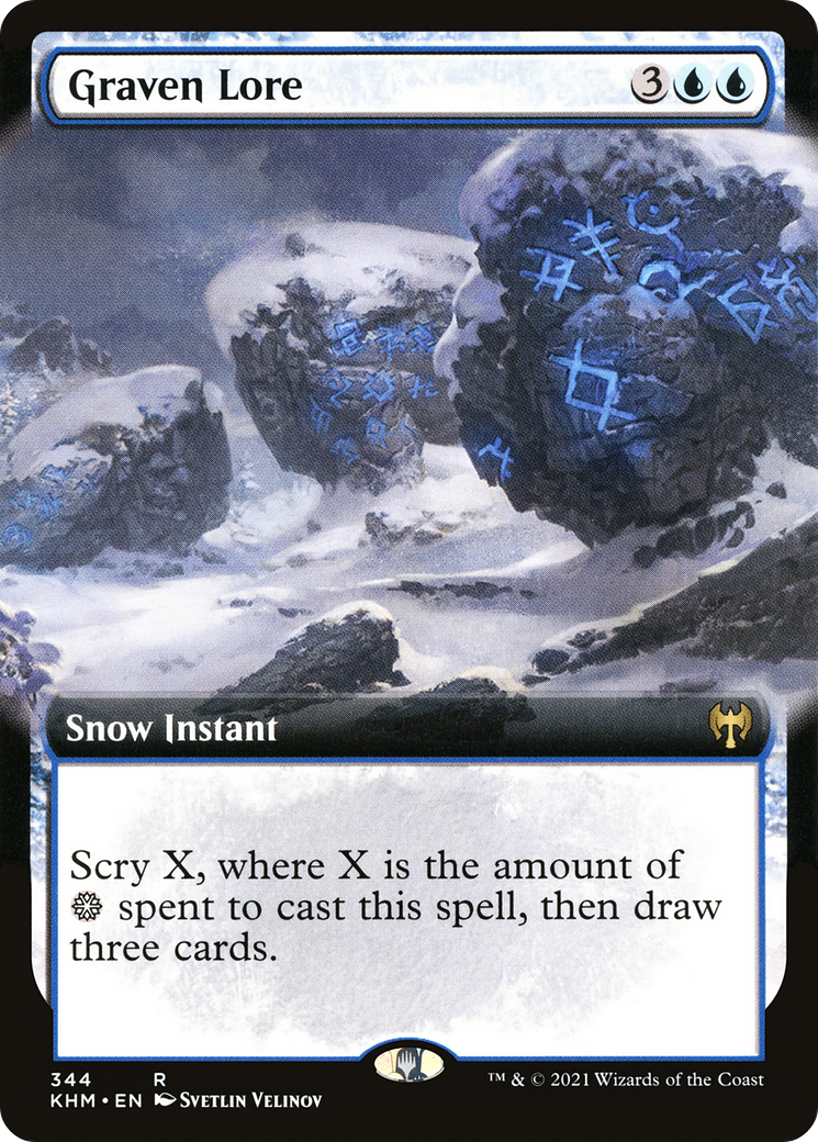 Graven Lore (KHM-344) [Kaldheim]: (Extended Art, snow)