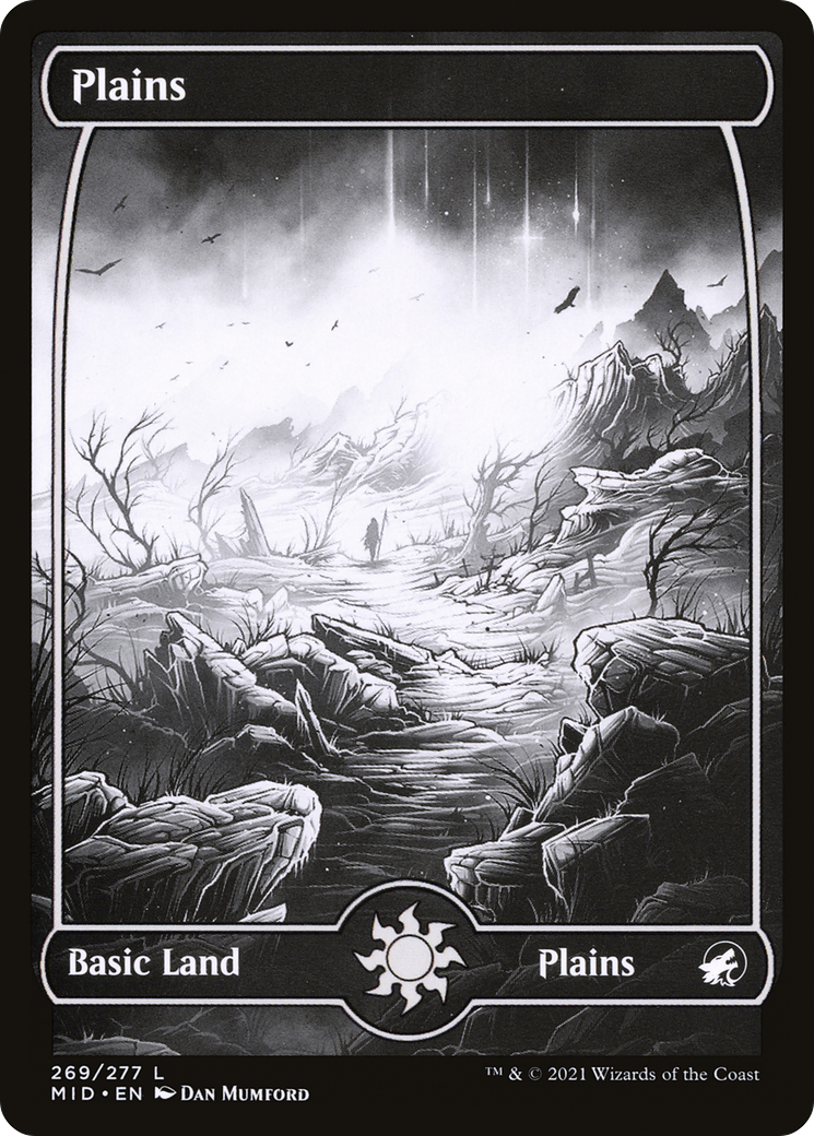 Plains (MID-269) [Innistrad: Midnight Hunt]: (Full Art, Showcase) Foil