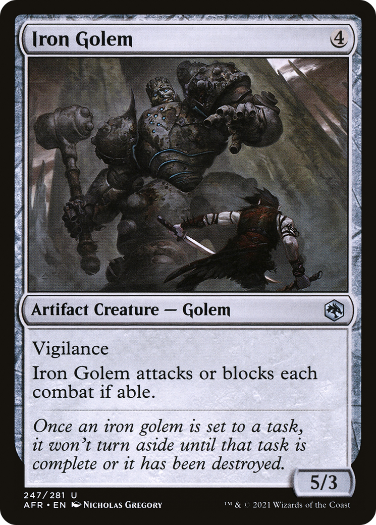 Iron Golem (AFR-247) [Adventures in the Forgotten Realms] Foil