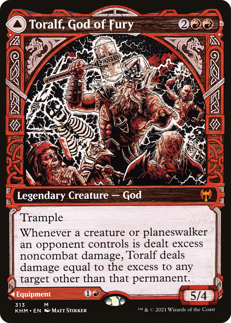 Toralf, God of Fury // Toralf's Hammer (KHM-313) [Kaldheim]: (Showcase) Foil
