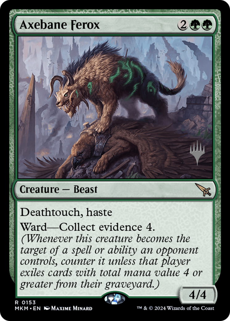 Axebane Ferox (PPMKM-153P) [Murders at Karlov Manor Promos] Foil