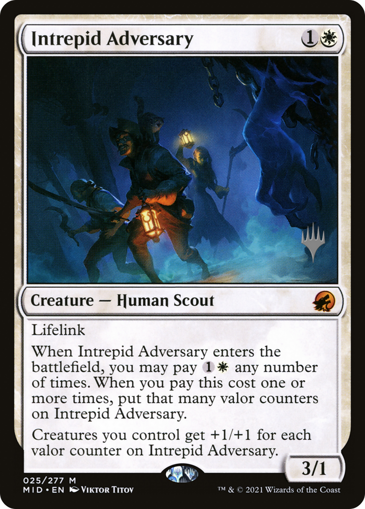 Intrepid Adversary (PPMID-25P) [Promo Pack: Innistrad: Midnight Hunt Promos]