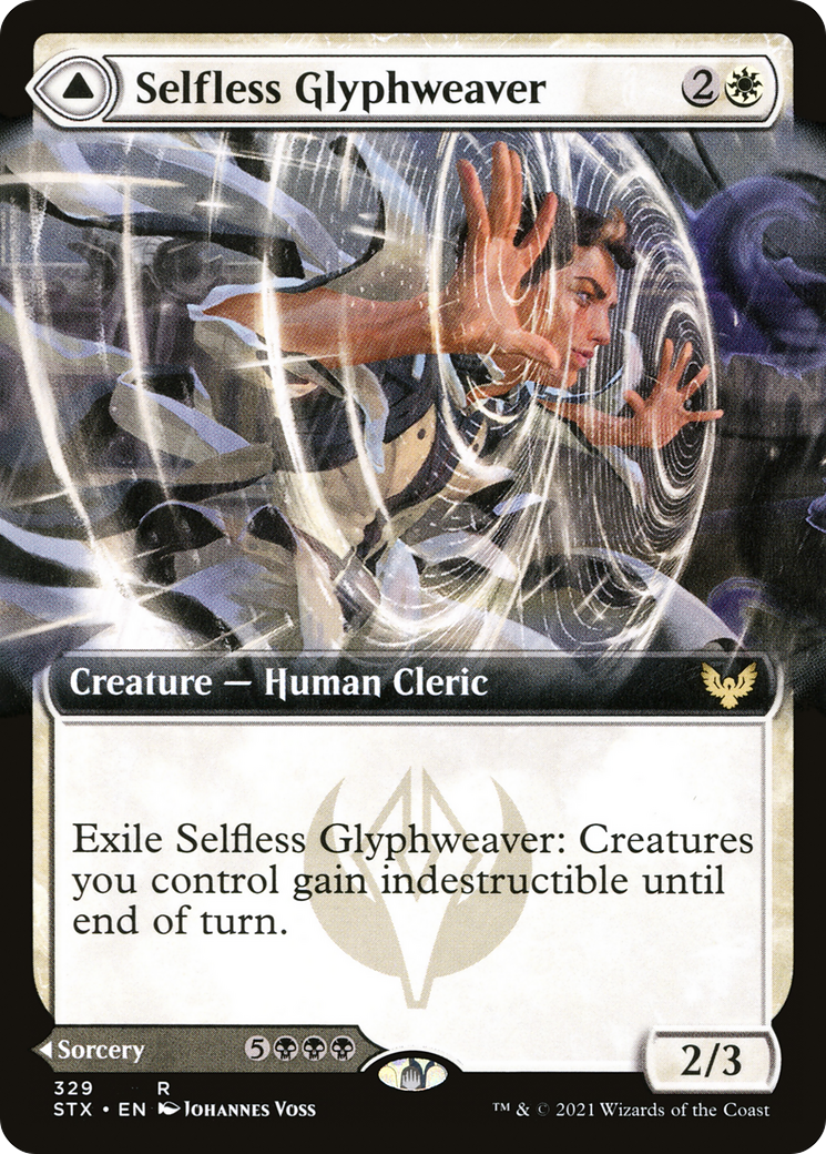 Selfless Glyphweaver // Deadly Vanity (STX-329) [Strixhaven: School of Mages]: (Extended Art) Foil