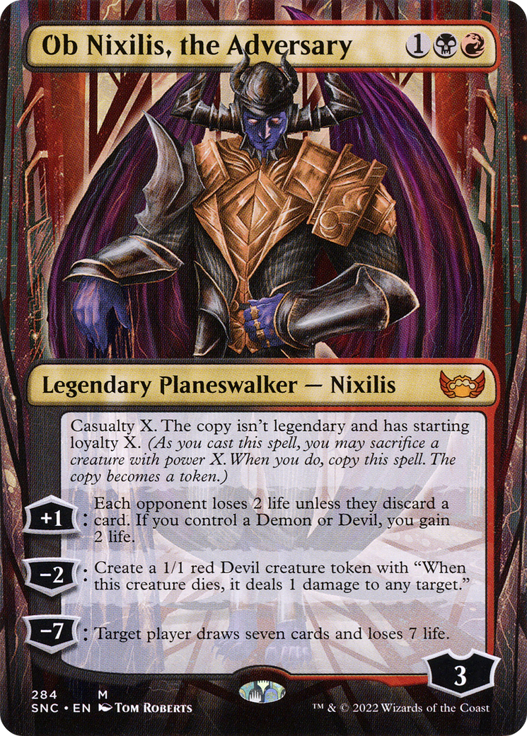 Ob Nixilis, the Adversary (SNC-284) [Streets of New Capenna] (Borderless) Foil