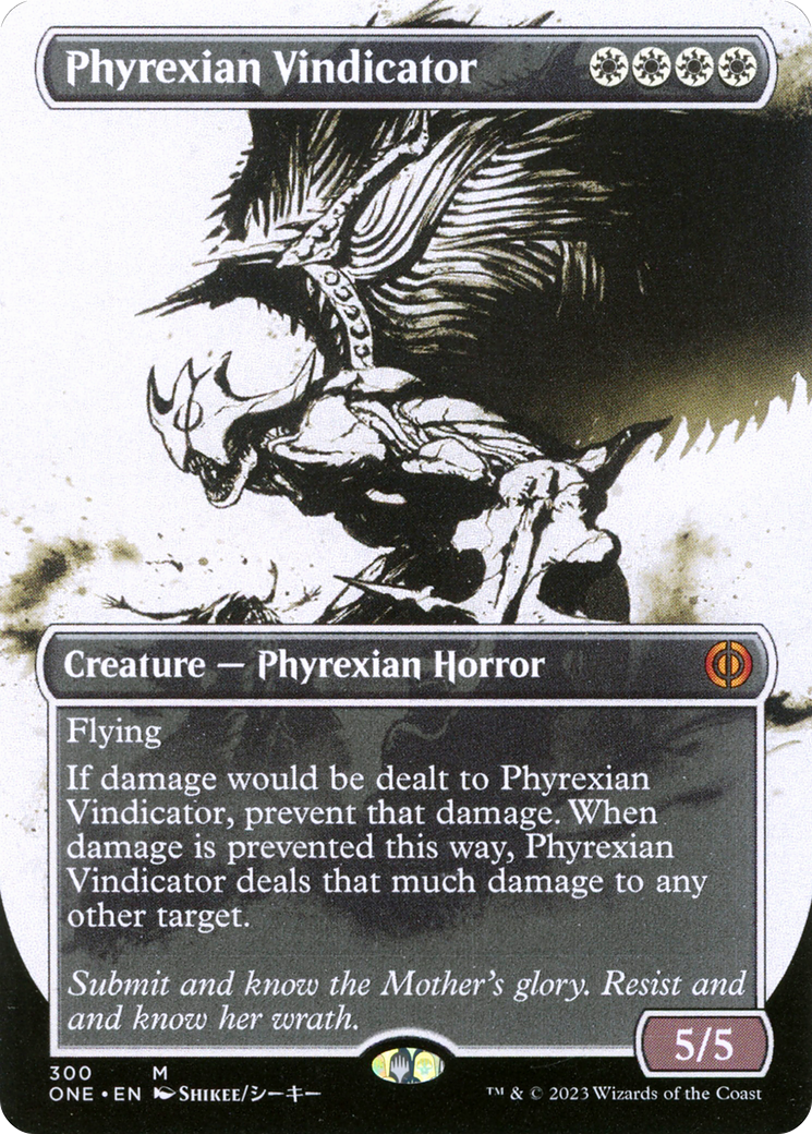 Phyrexian Vindicator (ONE-300) [Phyrexia: All Will Be One]: (Showcase) (Borderless) Foil