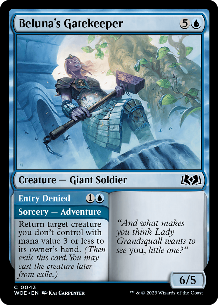 Beluna's Gatekeeper // Entry Denied (WOE-043) [Wilds of Eldraine] Foil