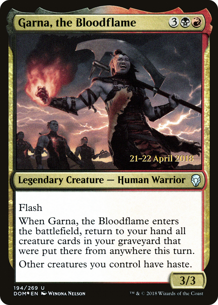 Garna, the Bloodflame (PRE-194S) [Dominaria Promos] Foil