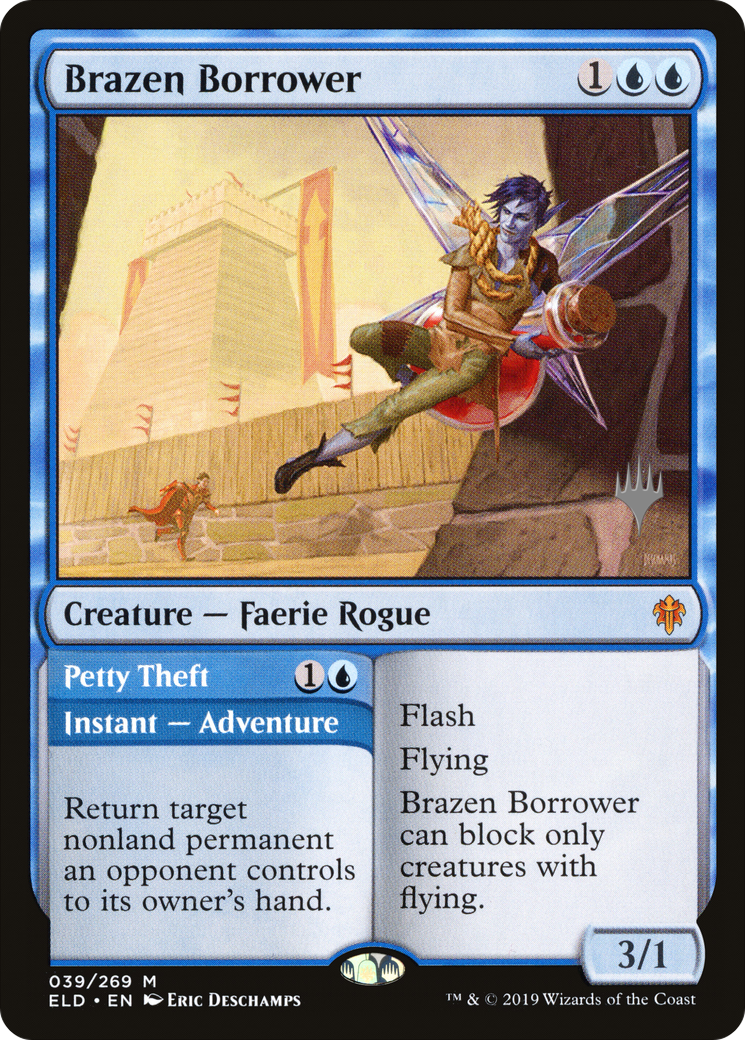 Brazen Borrower // Petty Theft (PPELD-39P) [Throne of Eldraine Promos] Foil