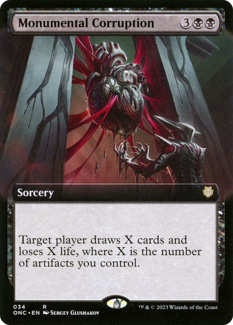 Monumental Corruption (ONC-034) [Phyrexia: All Will Be One Commander]: (Extended Art)