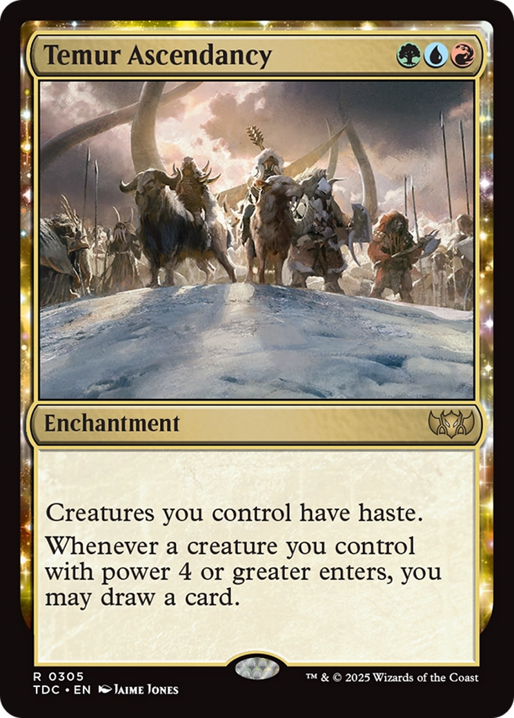 Temur Ascendancy (TDC-305) [Commander: Tarkir: Dragonstorm]: (enchantment)