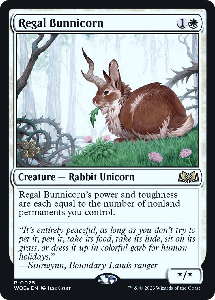 Regal Bunnicorn (PRE-25S) [Wilds of Eldraine Promos] Foil
