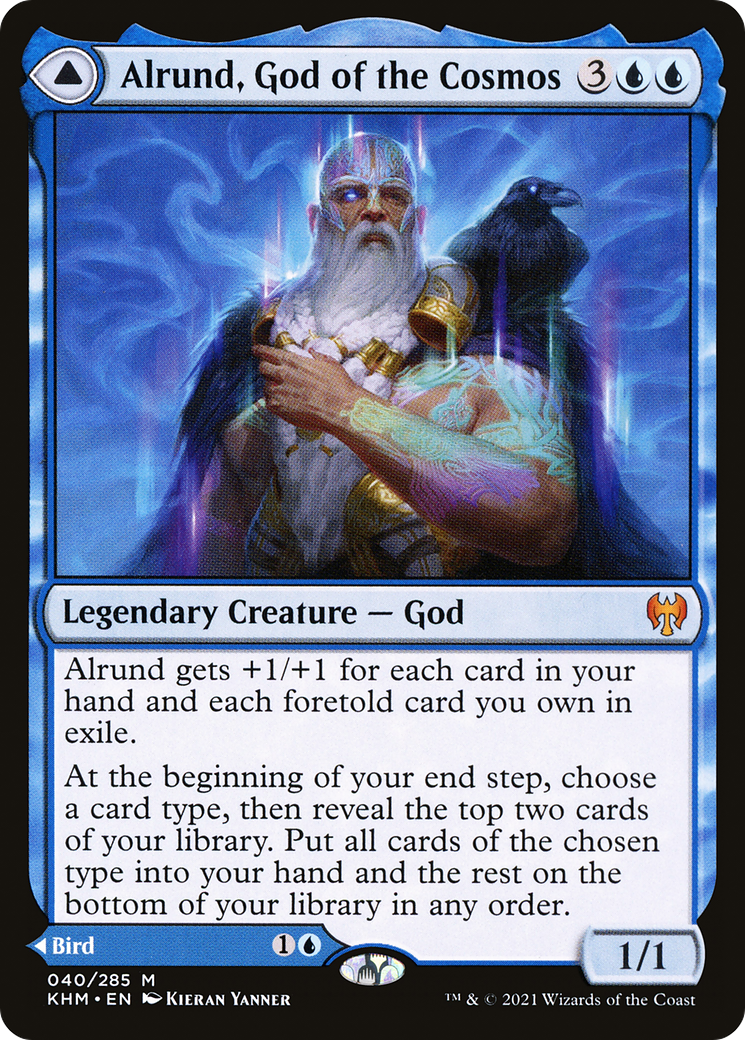 Alrund, God of the Cosmos // Hakka, Whispering Raven (KHM-040) [Kaldheim] Foil