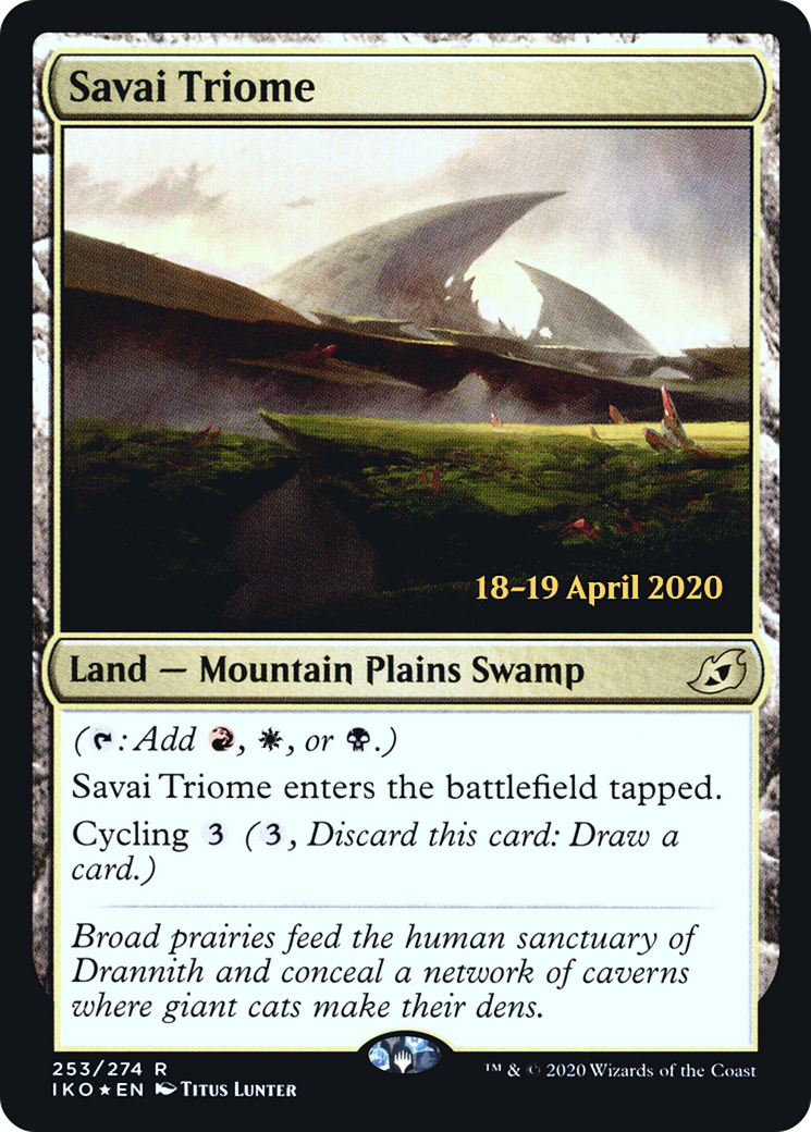 Savai Triome (PRE-253S) [Ikoria: Lair of Behemoths Promos] Foil