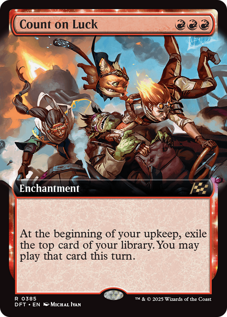 Count on Luck (DFT-385) [Aetherdrift]: (enchantment, Extended Art)