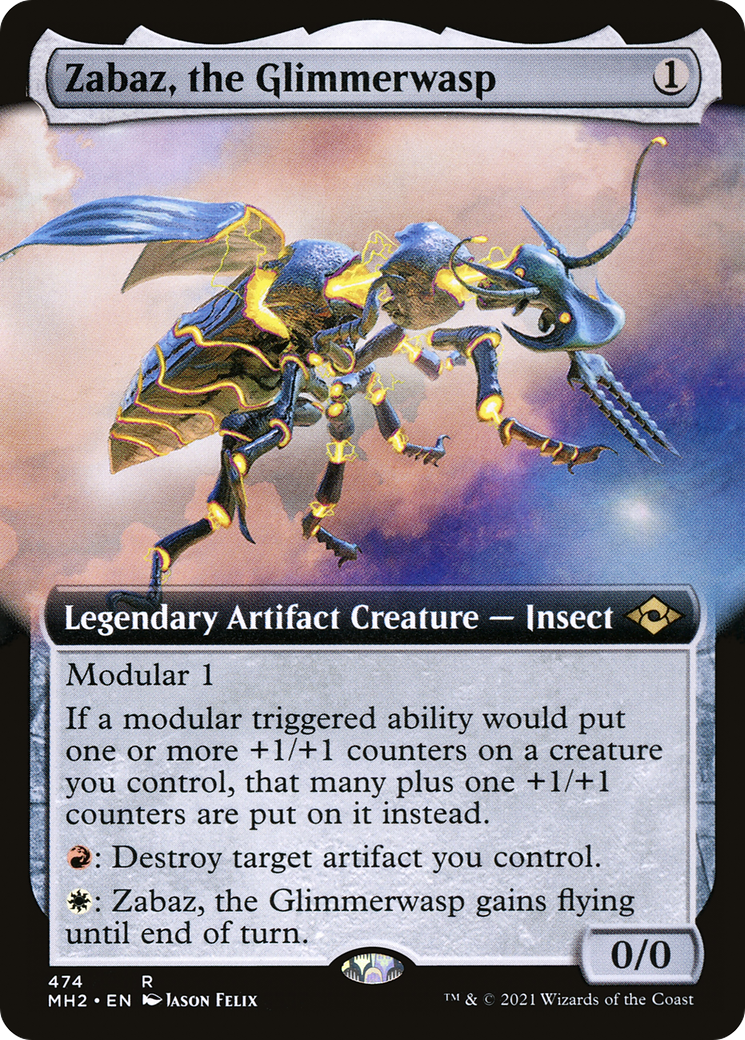 Zabaz, the Glimmerwasp (Extended Art) (MH2-474) [Modern Horizons 2]