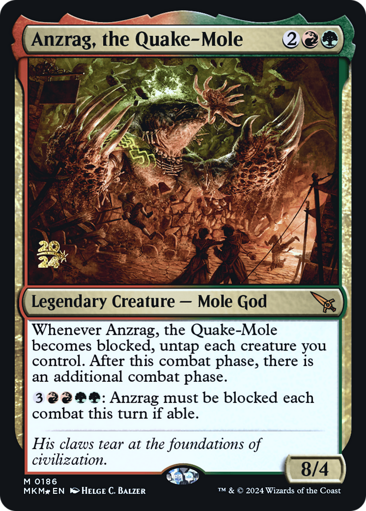 Anzrag, the Quake-Mole (PRE-186S) [Murders at Karlov Manor Promos] Foil