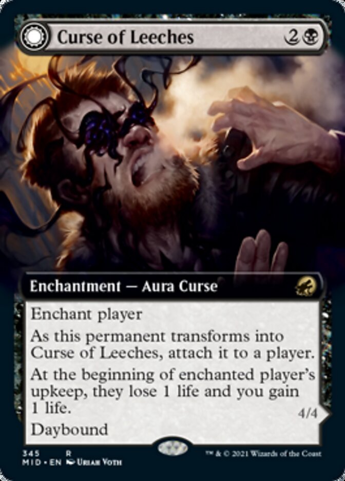 Curse of Leeches // Leeching Lurker (MID-345) [Innistrad: Midnight Hunt]: (Extended Art, Double Faced Transform) Foil