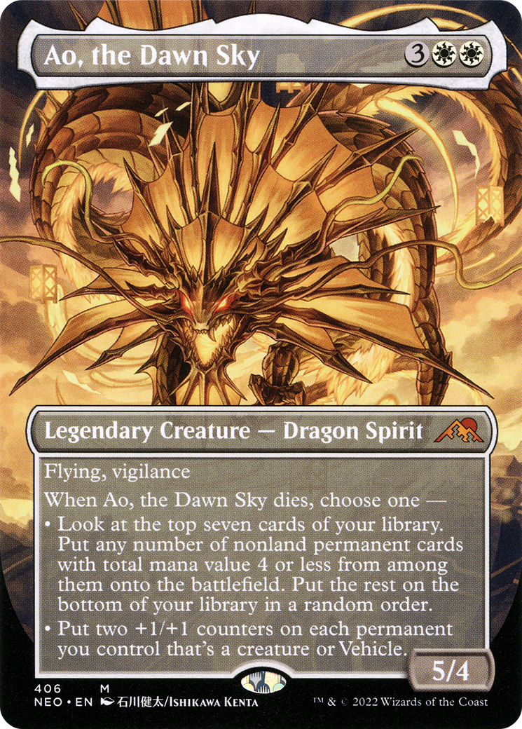 Ao, the Dawn Sky (Borderless) (NEO-406) [Kamigawa: Neon Dynasty]