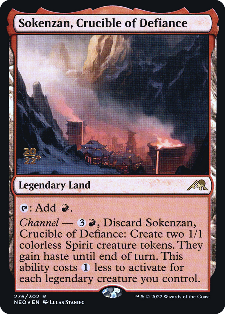 Sokenzan, Crucible of Defiance (PRE-276) [Kamigawa: Neon Dynasty Promos] Foil