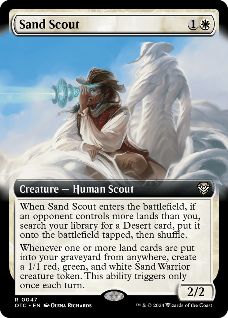 Sand Scout (OTC-047) [Outlaws of Thunder Junction Commander]: (Extended Art) Foil