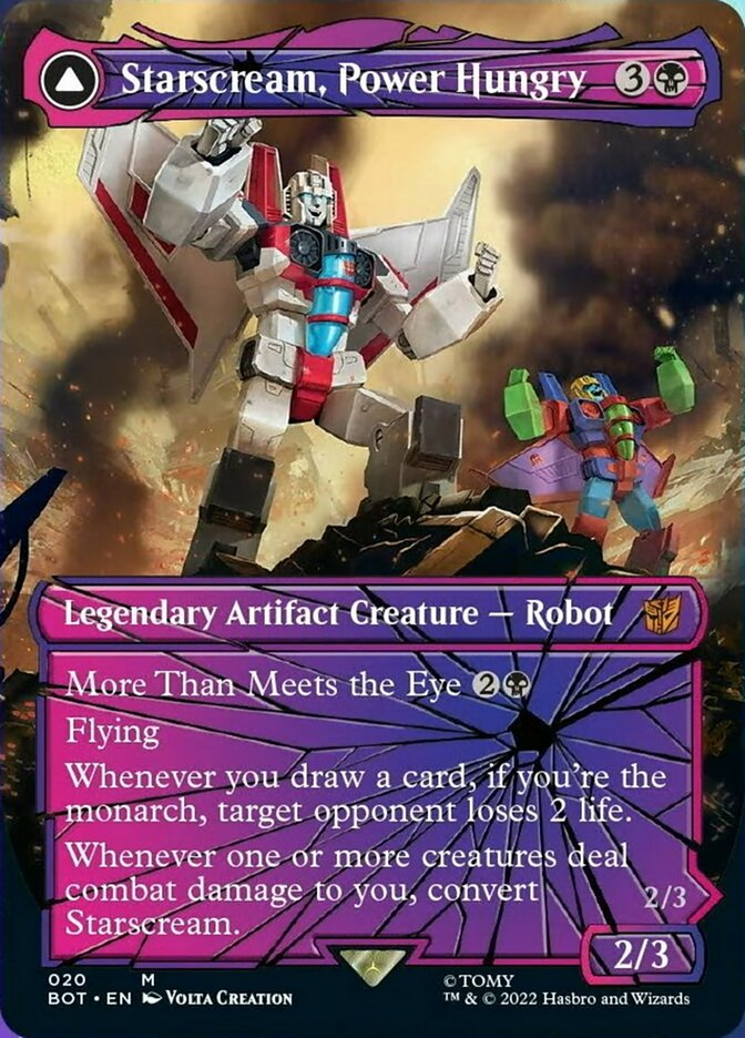 Starscream, Power Hungry // Starscream, Seeker Leader (BOT-020) [Transformers]: (shatteredglass, convertdfc) (Borderless)