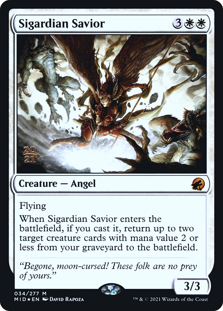 Sigardian Savior (PRE-34S) [Innistrad: Midnight Hunt Promos] Foil