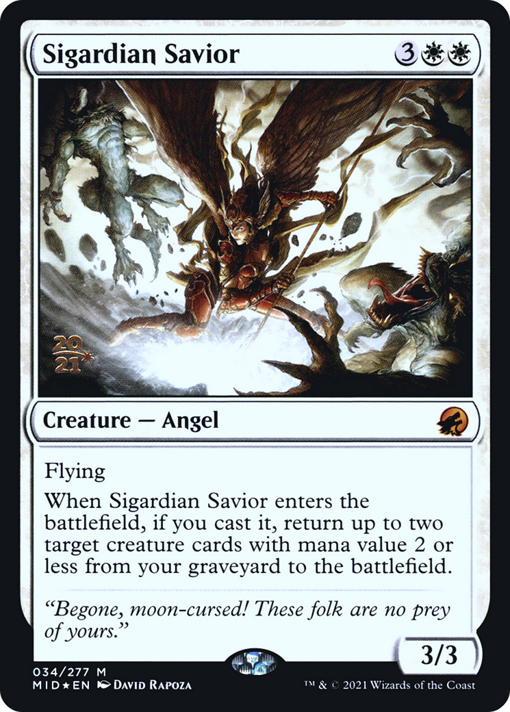 Sigardian Savior (PRE-34S) [Innistrad: Midnight Hunt Promos] Foil