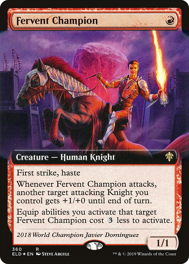 Fervent Champion (ELD-360) [Throne of Eldraine]: (Extended Art) Foil