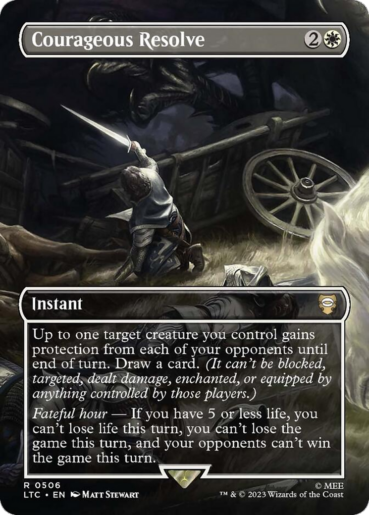Courageous Resolve (Borderless) (LTC-506) [Tales of Middle-earth Commander] (Borderless) Foil