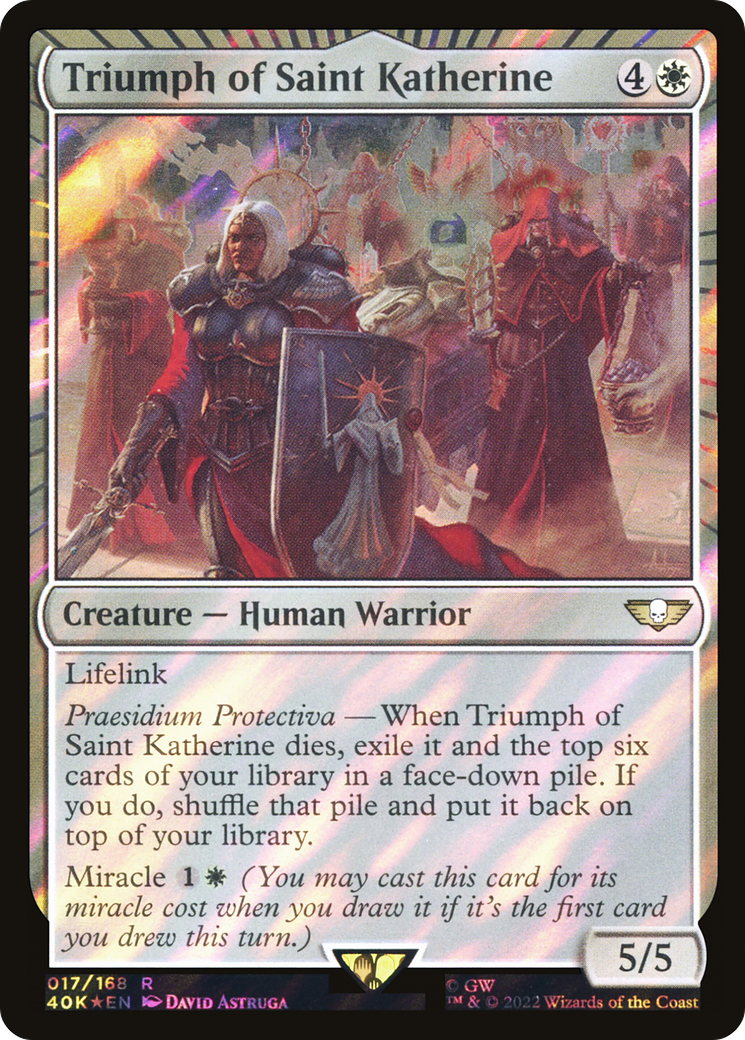 Triumph of Saint Katherine (Surge Foil) (40K-017) [Warhammer 40,000 Commander] Foil