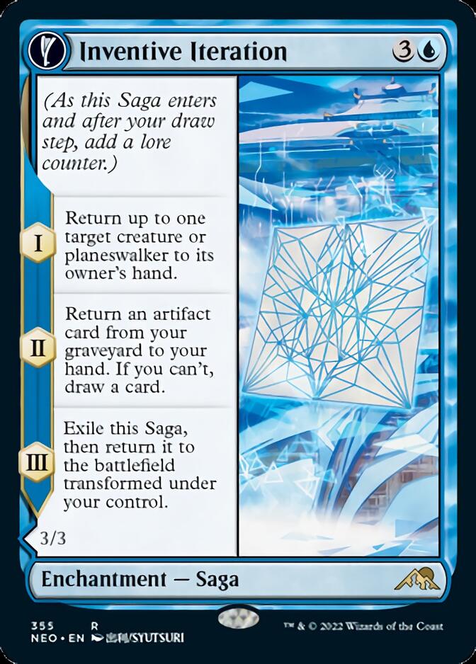 Inventive Iteration // Living Breakthrough (NEO-355) [Kamigawa: Neon Dynasty]: (Showcase, fandfc)