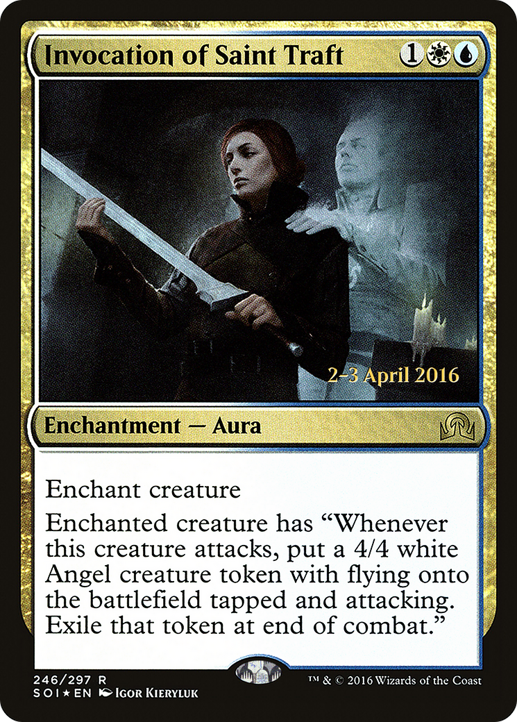 Invocation of Saint Traft (PRE-246S) [Shadows over Innistrad Promos] Foil