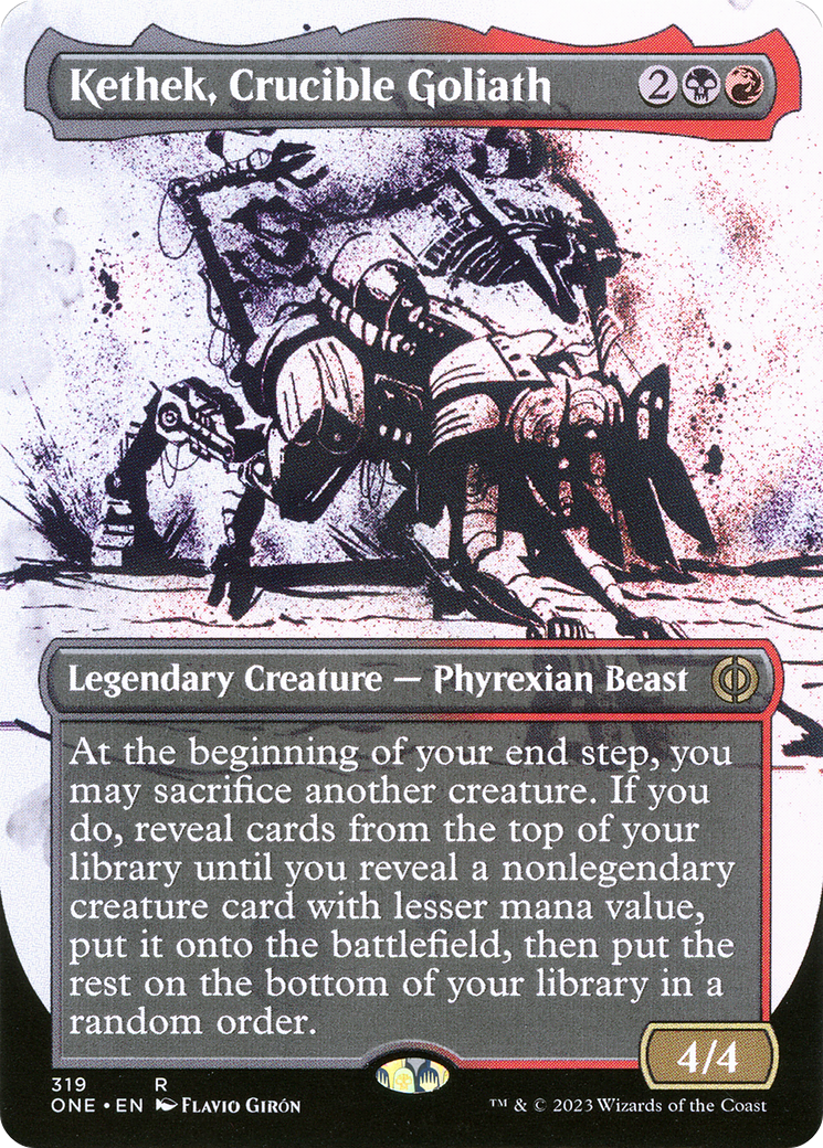 Kethek, Crucible Goliath (ONE-319) [Phyrexia: All Will Be One]: (Showcase) (Borderless) Foil