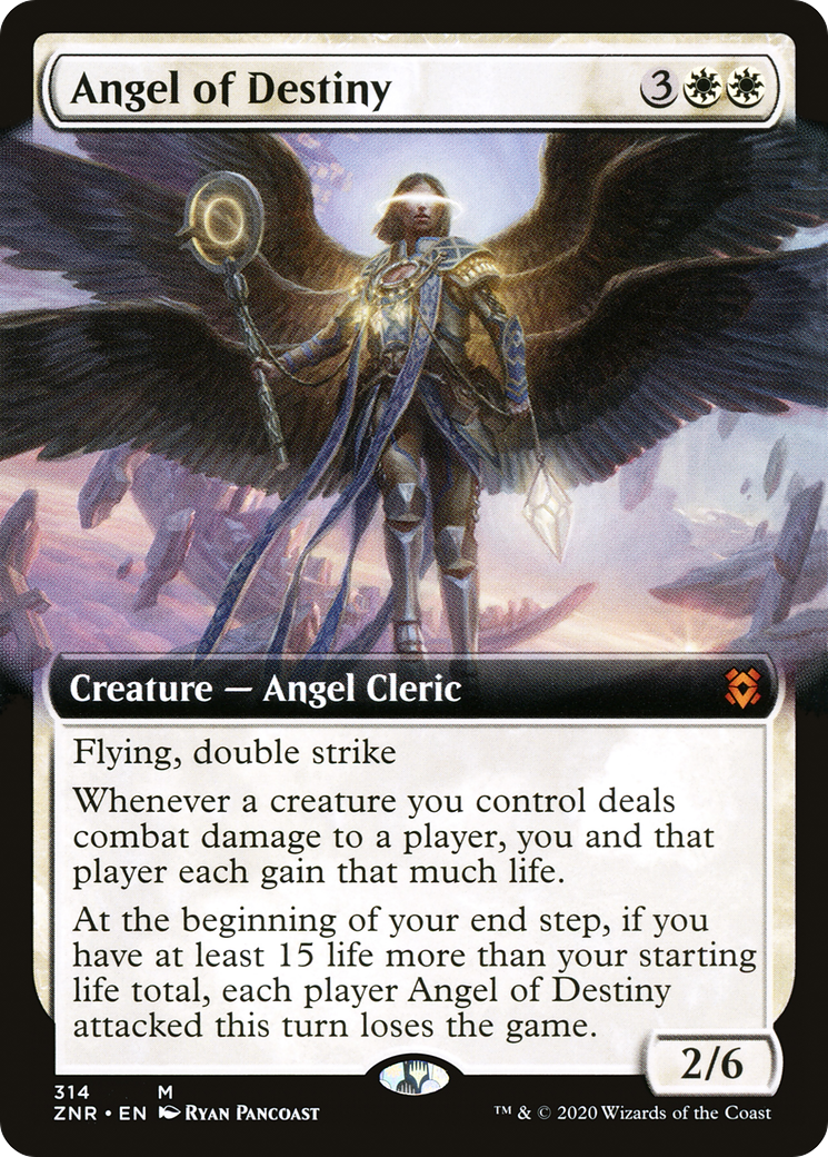 Angel of Destiny (ZNR-314) [Zendikar Rising]: (Extended Art)