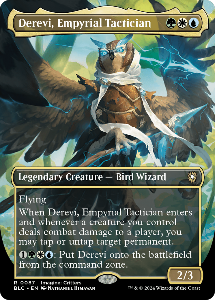 Derevi, Empyrial Tactician (BLC-087) [Bloomburrow Commander] (Borderless) Foil