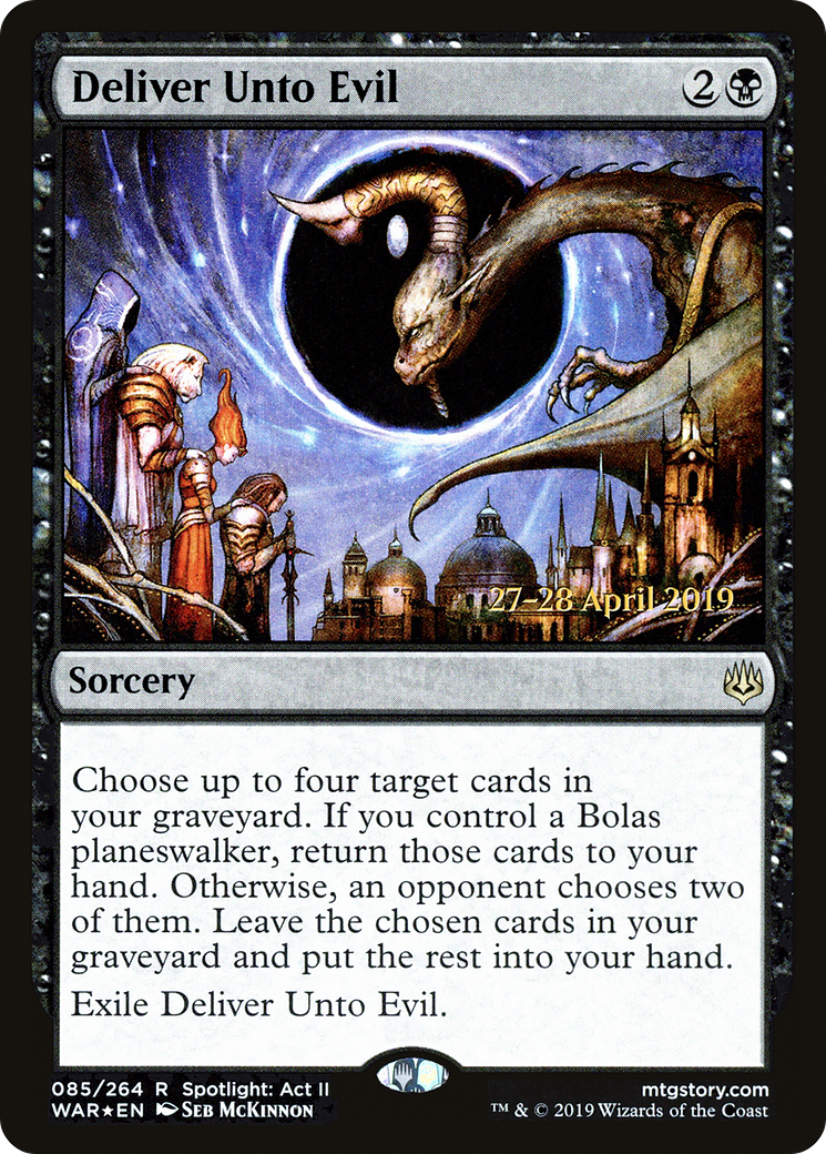 Deliver Unto Evil (PRE-85S) [War of the Spark Promos] Foil