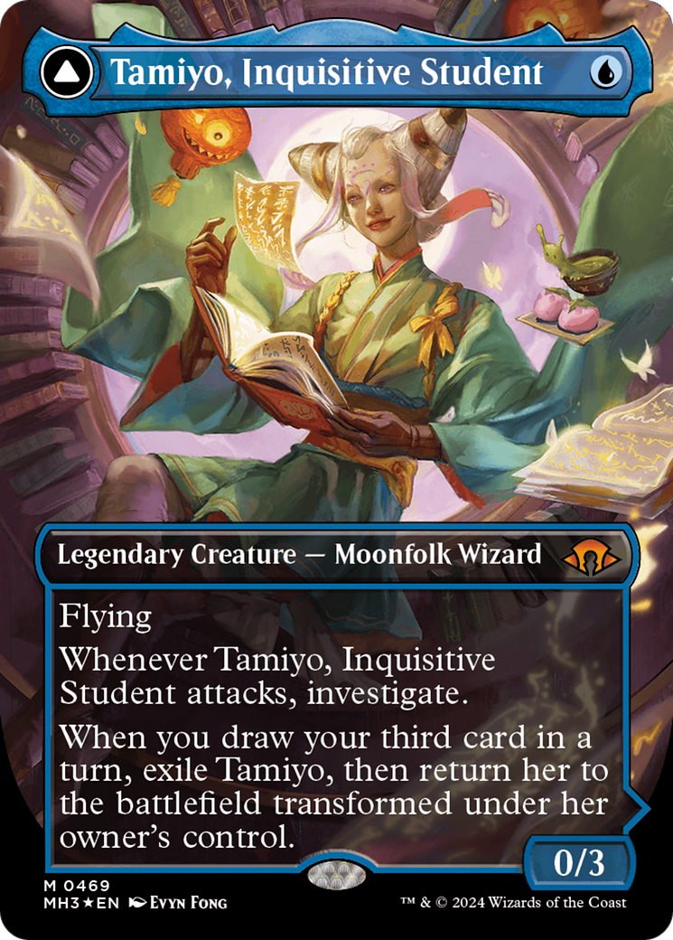 Tamiyo, Inquisitive Student // Tamiyo, Seasoned Scholar (MH3-469) [Modern Horizons 3] (Borderless) Foil