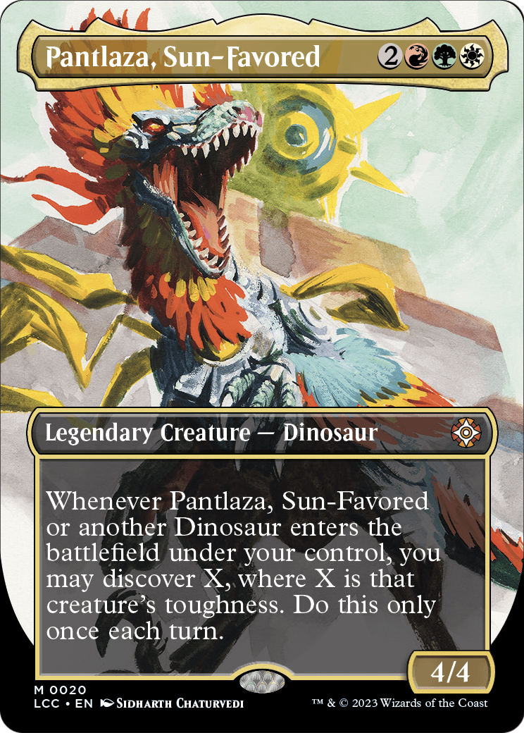 Pantlaza, Sun-Favored (Borderless) (LCC-020) (Borderless) [The Lost Caverns of Ixalan Commander] Foil