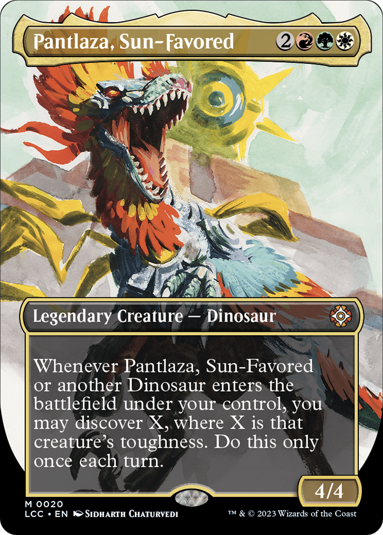 Pantlaza, Sun-Favored (LCC-020) [The Lost Caverns of Ixalan Commander] (Borderless) Foil