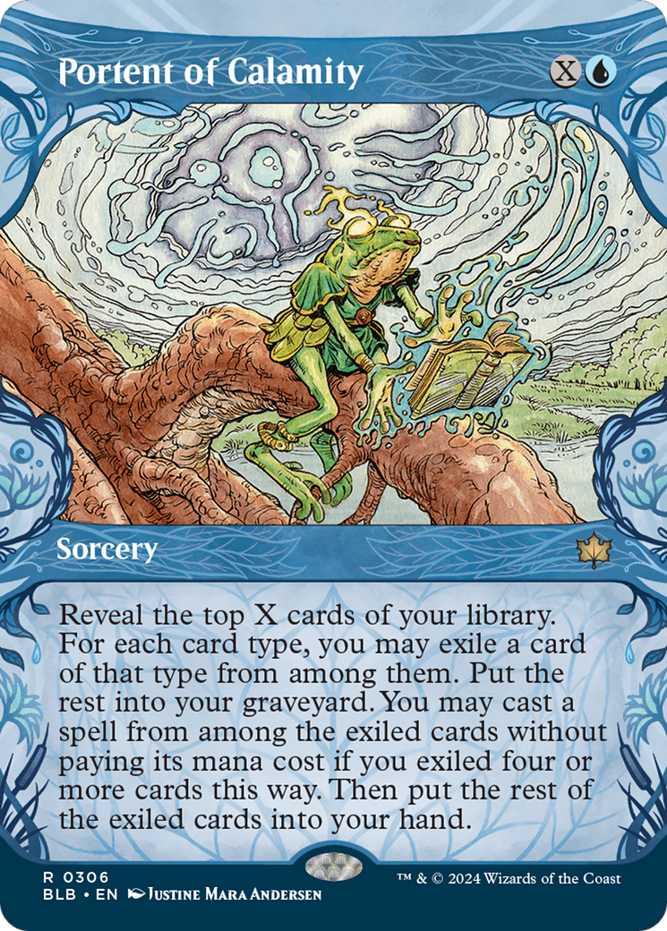 Portent of Calamity (BLB-306) [Bloomburrow]: (Showcase) (Borderless)