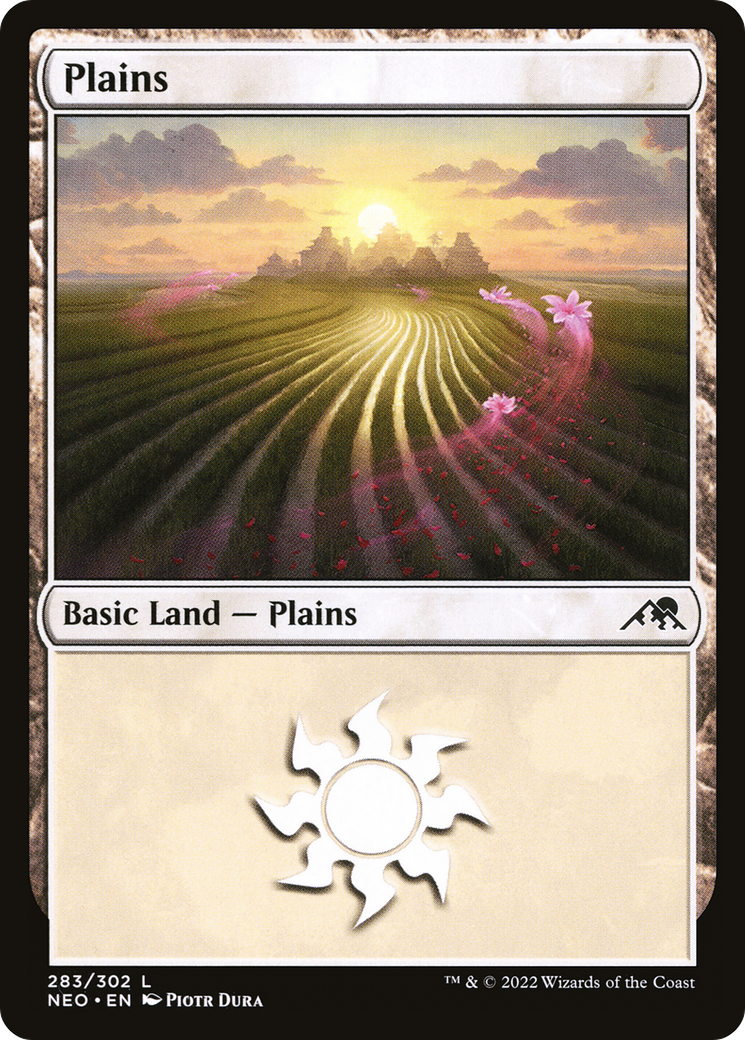 Plains (NEO-283) [Kamigawa: Neon Dynasty] Foil