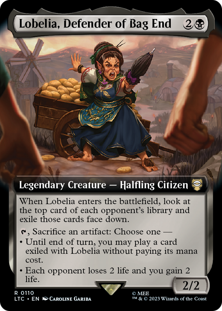 Lobelia, Defender of Bag End (LTC-110) [Tales of Middle-earth Commander]: (Extended Art)