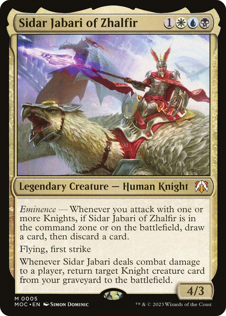 Sidar Jabari of Zhalfir (MOC-005) [March of the Machine Commander] Foil