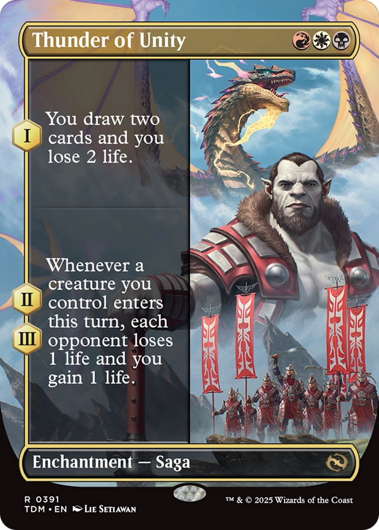 Thunder of Unity (TDM-391) [Tarkir: Dragonstorm]: (enchantment) (Borderless) Foil