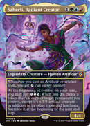 Saheeli, Radiant Creator (Borderless) (DRC-003) [Commander: Aetherdrift] Foil
