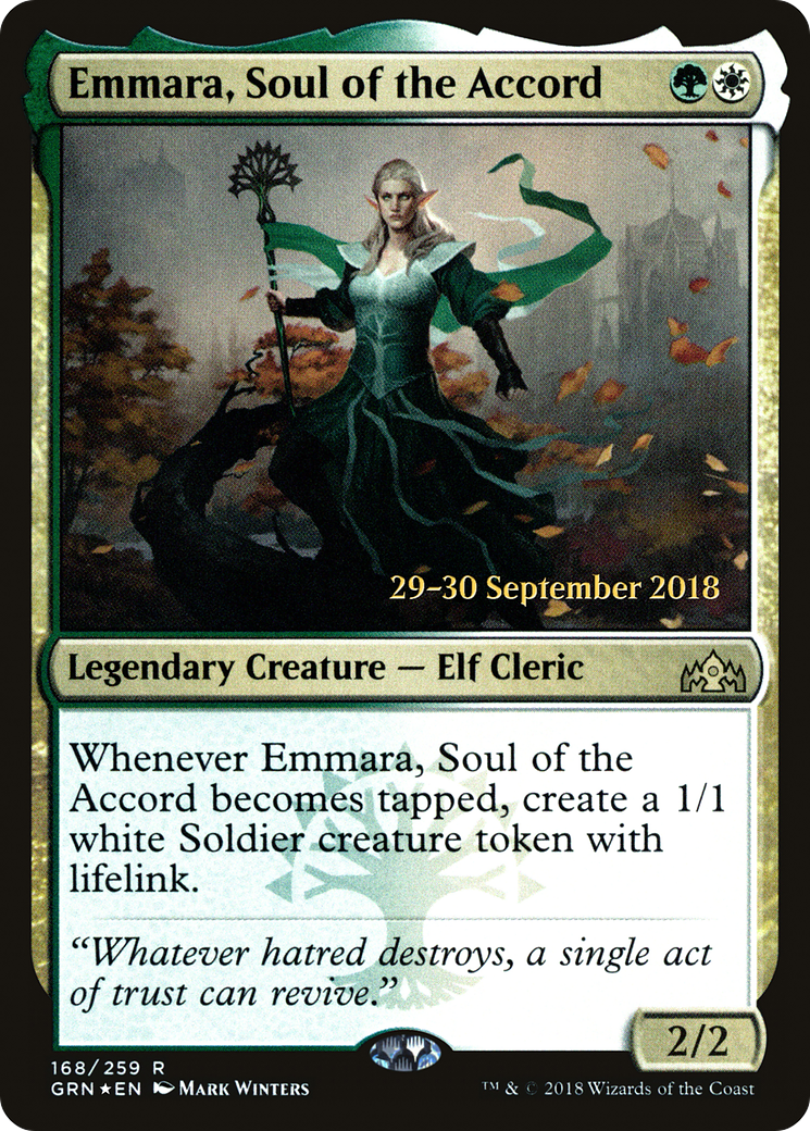 Emmara, Soul of the Accord (PRE-168S) [Guilds of Ravnica Promos] Foil